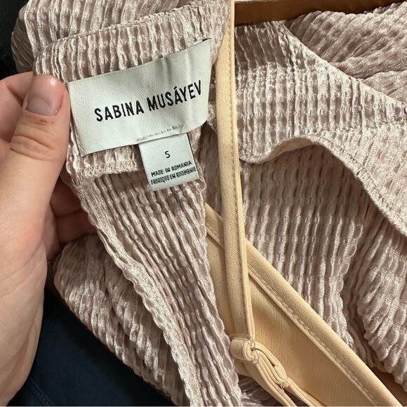 Sabina Musayev Anthropologie Powder Pink Shirin Textured Midi Dress Size Small - Picture 11 of 16